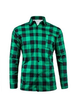 KOSZULA FLANELOWA Robocza 100% BAWEŁNA męska BHP ZIELONA KRATA rozmiar XL