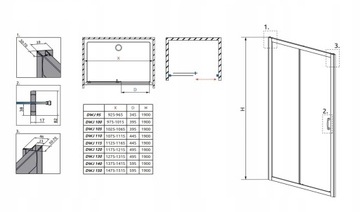 RADAWAY Premium Plus DWJ 150x190 прозрачные двери