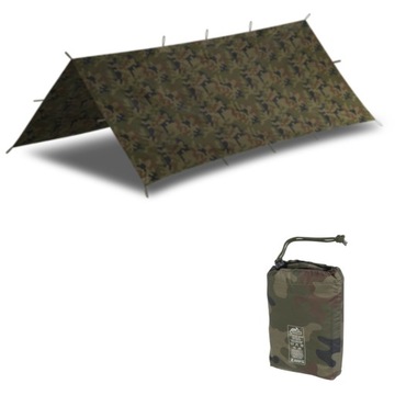 Płachta Biwakowa Plandeka Namiot Helikon 2X2,5 m Wz.93 Woodland + Pokrowiec