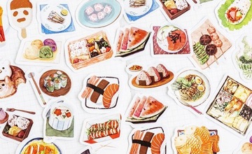 Naklejki Japońskie Jedzenie Sushi Takoyaki 46 szt