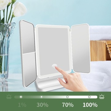 Зеркало для макияжа с подсветкой, увеличение 2x3x.