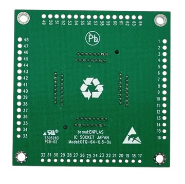 Płytka adapter uniwersalny QFP64 TQFP64 0.8mm 14x14mm ZIF MC68HC908 ATmega