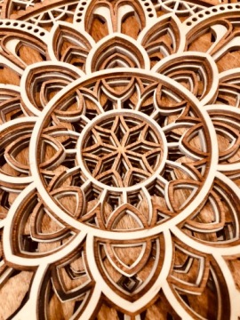 Мандала дерево 8 слоев 3D украшение стены