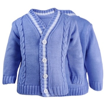Sweter granatowy serek gładki rozpinany guziki chrztu niebieski chłopca 62