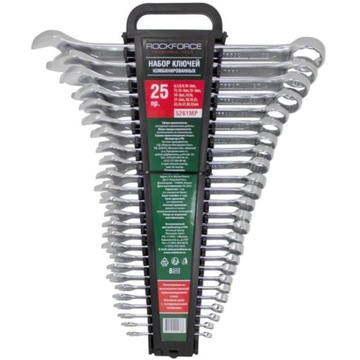Zestaw klucze płasko-oczkowe 6-32 mm Cr-V 25 el