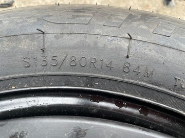 FIAT 500 FACELIFT KOLO DOJEZDOVÉ REZERVY S135/80 R14 GITI + SADA KLÍČ