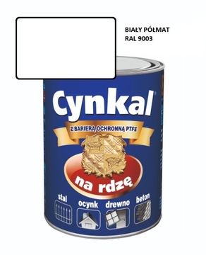 Farba uniwersalna CYNKAL 300ml BIAŁY PÓŁMAT 9003