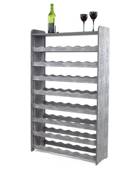 Винная полка с полкой RW-16 /56 бутылок/ - Декор Серый