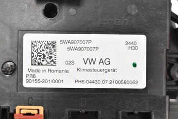 5WA907007P ŘÍZENÍ MODUL KLIMATIZACE AUDI A3 S3 RS3 8Y GOLF VIII