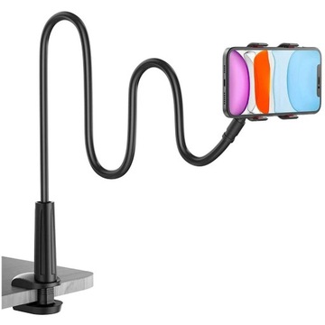 Гибкий и прочный держатель-подставка для телефона на штативе с настольным зажимом.