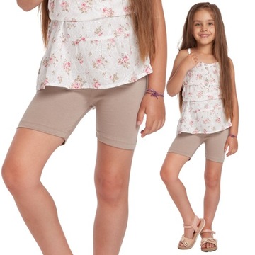 DZIEWCZĘCE LEGGINSY 1/2 KRÓTKIE SZORTY KOLARKI 128