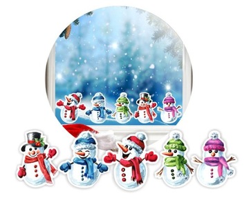 СНЕЖИКИ Новогодние наклейки на окна, ОКНА, СТЕНЫ, украшения, украшения