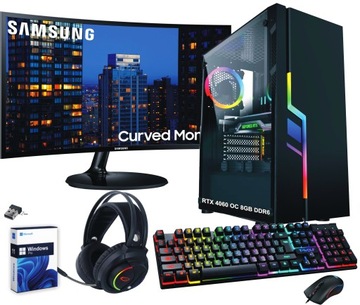 Zestaw Komputer gamingowy Ryzen |RTX4060|32GB|1000GB|LED 24|Win11