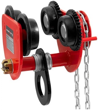 Wózek suwnicowy belkowy ręczny podwieszany z łańcuchem 60-110 mm 3000 kg