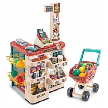 Supermarket i wózek LandToys 48 elementów