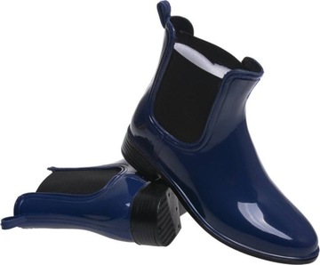 KALOSZE DAMSKIE SZTYBLETY LAKIEREK granat 36