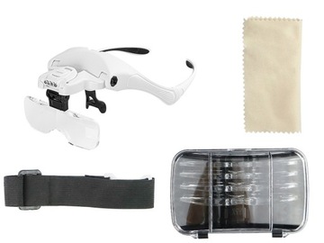 УВЕЛИЧИТЕЛЬНЫЕ ТОЧНЫЕ ОЧКИ ОБСЛУЖИВАНИЕ ГОЛОВЫ 4LED 5x СМЕННЫЕ ЛИНЗЫ 3,5x 1,5x