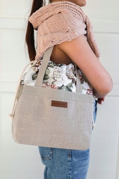 БАГАЖНАЯ СУМКА САДОВАЯ СУМКА ЦВЕТЫ БЕЖЕВЫЙ