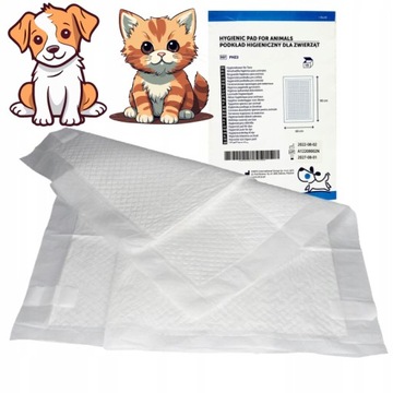 Podkłady CHŁONNE dla KOTA PSA TRENINGOWE 60x60 cm DLA ZWIERZĄT 800 ml ZARYS