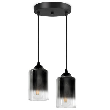 Lampa Wisząca Dwie Tuby Grafitowe Transparentne