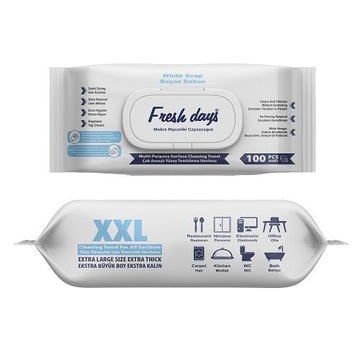 Mokre Chusteczki Uniwersalne Do Sprzątania Fresh Days XXL 100szt.