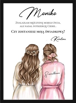 Duży A3 PLAKAT prośba o świadkowanie ZAPROSZENIE