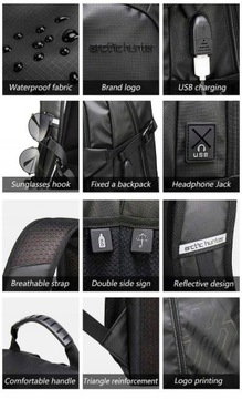 Рюкзак Arctic Hunter для ноутбука 15,6 B00387 USB широкий