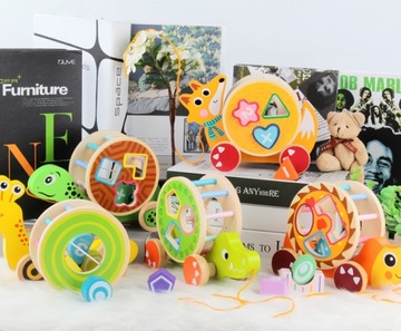 ДЕРЕВЯННЫЙ СОРТЕР НА СТРУНЕ ИНТЕРАКТИВНАЯ МОБИЛЬНАЯ ИГРУШКА МОНТЕССОРИ