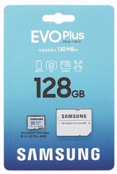 Карта памяти SAMSUNG Evo Plus microSDXC 128 ГБ