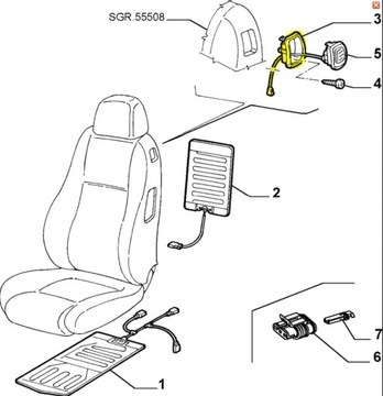 VRSTVA MECHANIZMUS SKLÁDÁNÍ SEDADLA ALFA 147 GT