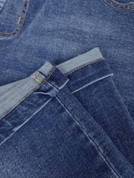 SPODENKI męskie JEANSOWE krótkie spodnie rozciągliwe PAS z GUMKĄ 315 - L