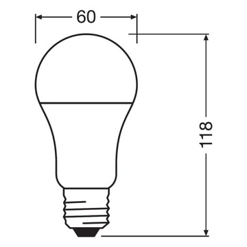 6 светодиодных ламп E27 A60 10 Вт = 75 Вт 2700K OSRAM 3PAK