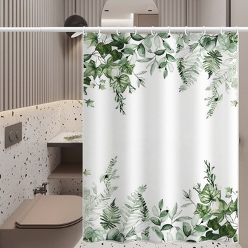 ZASŁONA PRYSZNICOWA 180x180cm KURTYNA POLIESTER WODOODPORNY 24SZT HACZYKI