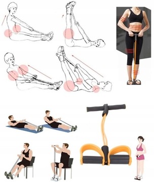 РЕЗИНОВЫЙ ЭСПАНДЕР С ФИТИНГОМ ДЛЯ НОГ - ТРЕНИРОВКА