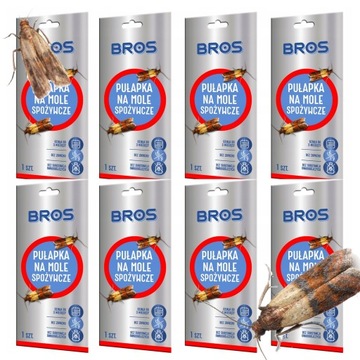 8 x BROS PUŁAPKA NA MOLE SPOŻYWCZE LEP DO KUCHNI