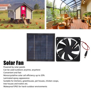 Solar Powered Fan 20% Conversion Rate Exhaust Fan
