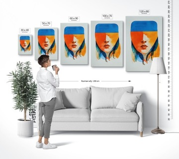 Картина на холсте гостиная спальня абстрактное лицо красочное ABST00064 60x90