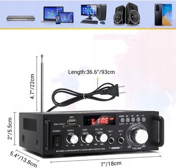 ЦИФРОВОЙ СТЕРЕО УСИЛИТЕЛЬ BLUETOOTH 600 ВТ ВЫСОКОГО КАЧЕСТВА