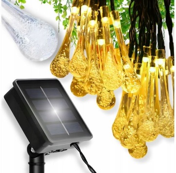 GIRLANDA SOLARNA OGRODOWA LAMPKI WISZĄCE ŻARÓWKI