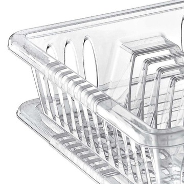 СУШИЛКА ДЛЯ ПОСУДЫ С ПРОЗРАЧНЫМ МАЛЕНЬКИМ ПОДДОНОМ