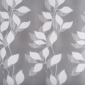 Firanka z taśmą biała + wzór po całości 400x180 cm