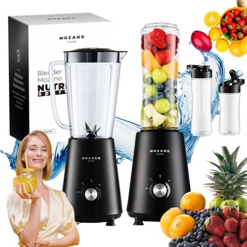BLENDER KIELICHOWY DO SMOOTHIE KOKTAJLI 2 BUTELKI WKŁADY CHŁODZĄCE MOCNY