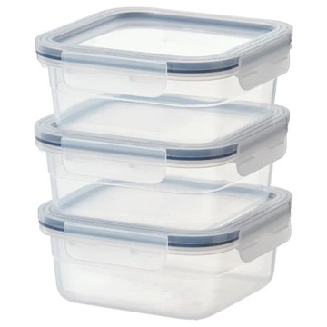 POJEMNIK NA ŻYWNOŚĆ Z POKRYWKĄ 3SZT 750ML IKEA365+
