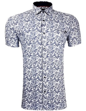 KOSZULA KRÓTKI RĘKAW SLIM FIT N78 WZORKI r. XXL