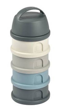 Pojemniki na mleko w proszku 4 komory (4x110ml) mineral grey/pink 0m+ Beaba