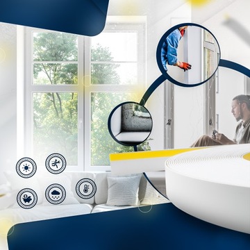 Listwa Maskująca okienna Płaskownik Biała 30mm PCV 5mb taśma wykończeniowa