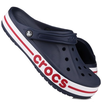 Klapki męskie, sportowe, chodaki Crocs Crocband NAVY WHITE 2050894CC