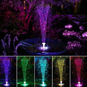 Светодиодный солнечный водяной насос RGB для украшения пруда