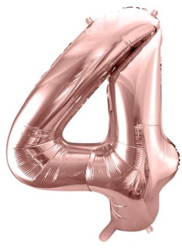 Balon Foliowy Cyfra 4 HEL DUŻA rose gold 100 cm