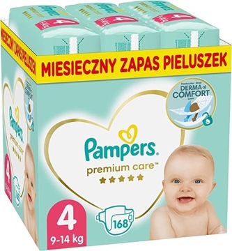 PAMPERS PREMIUM CARE BABY PIELUCHY 168 SZTUK R.4